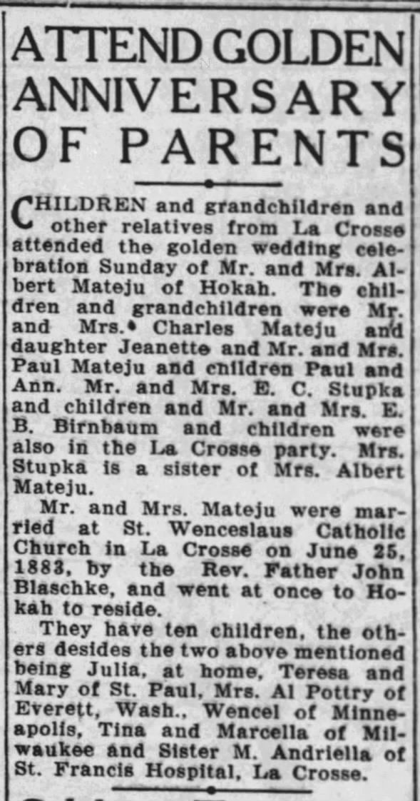 Clipping from The La Crosse Tribune